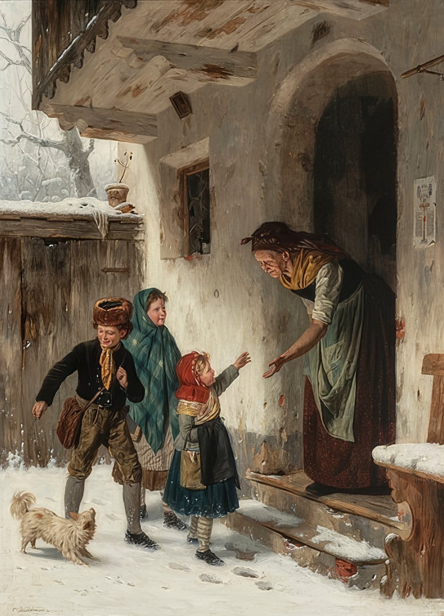 Visite hivernale chez la grand-mère - Carl Kronberger