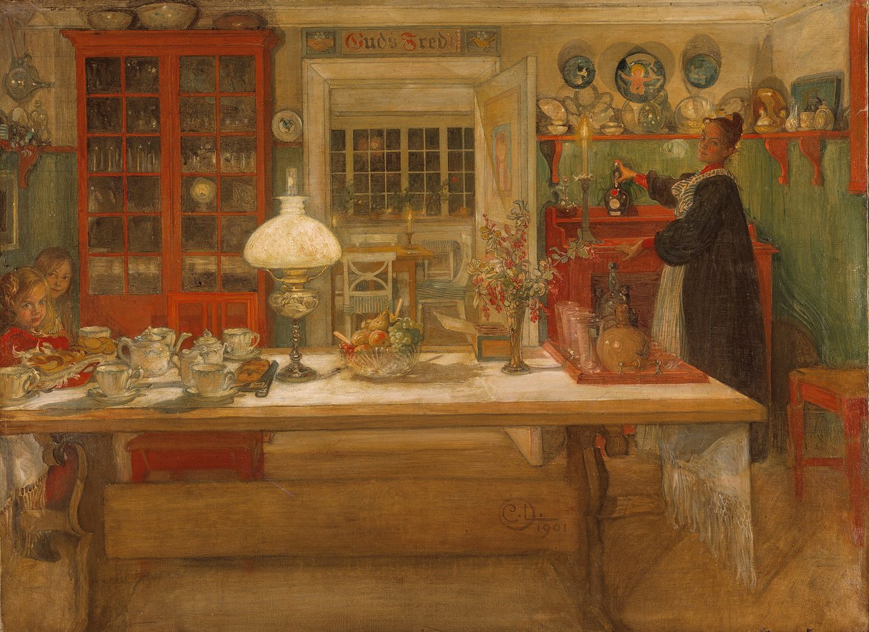 Se préparer pour un jeu, 1901 - Carl Larsson