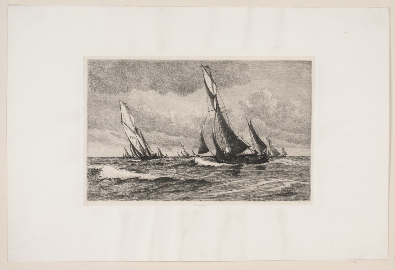 Danish : Bateaux de pêche en mer - Carl Locher