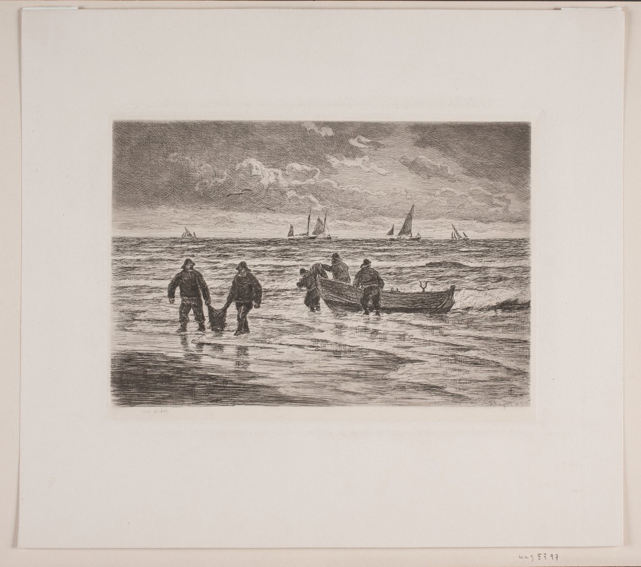 Fangsten bæres i land - Carl Locher