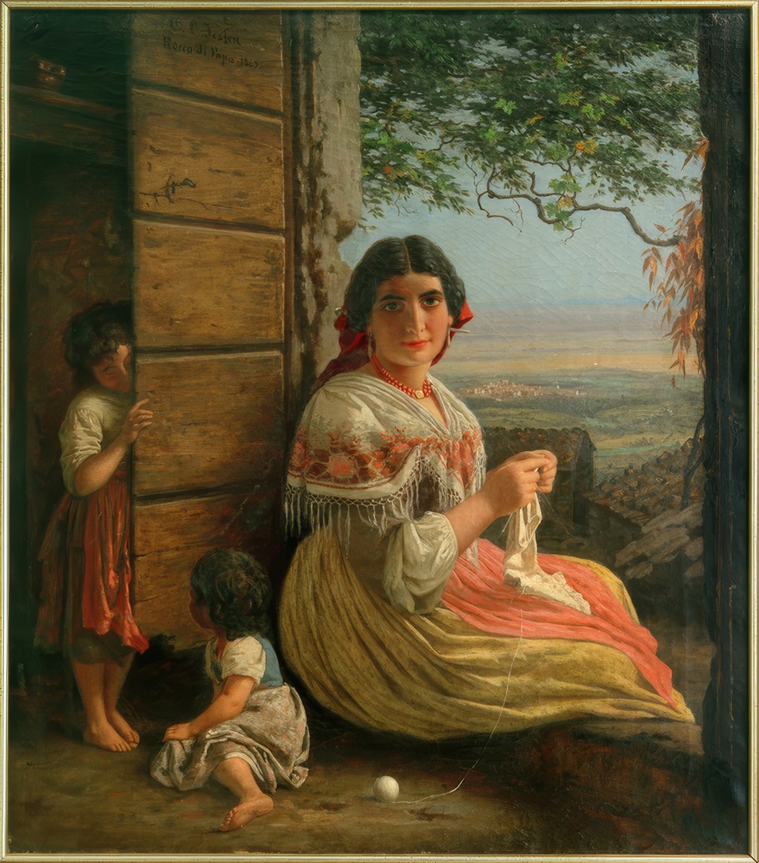 C.L. Jessen, Italienne tricotant - Carl Ludwig Jessen