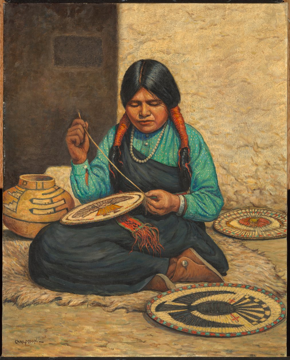 Plaques de tissage de la femme Hopi - Carl Moon