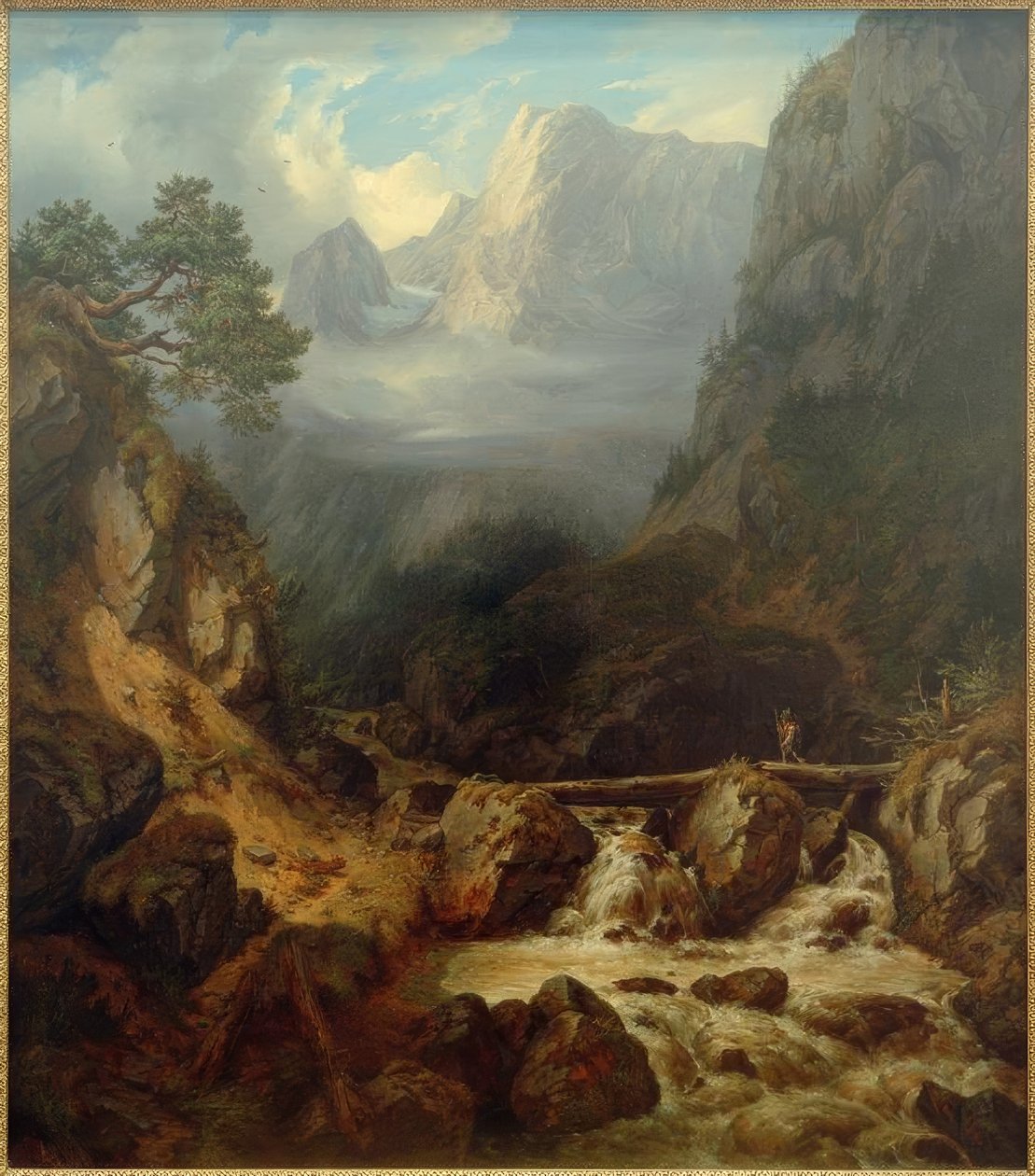 Le ruisseau forestier à Hallstatt - Carl Morgenstern