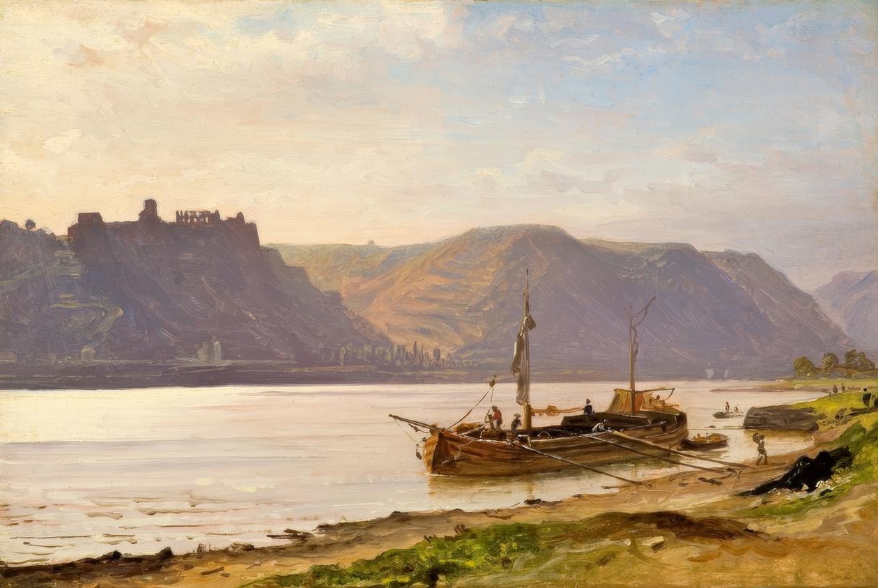 C.Morgenstern, Paysage du Rhin avec ruine de château - Carl Morgenstern