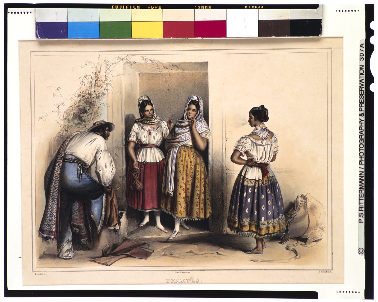 Femmes de Puebla, après 1836 - Carl Nebel