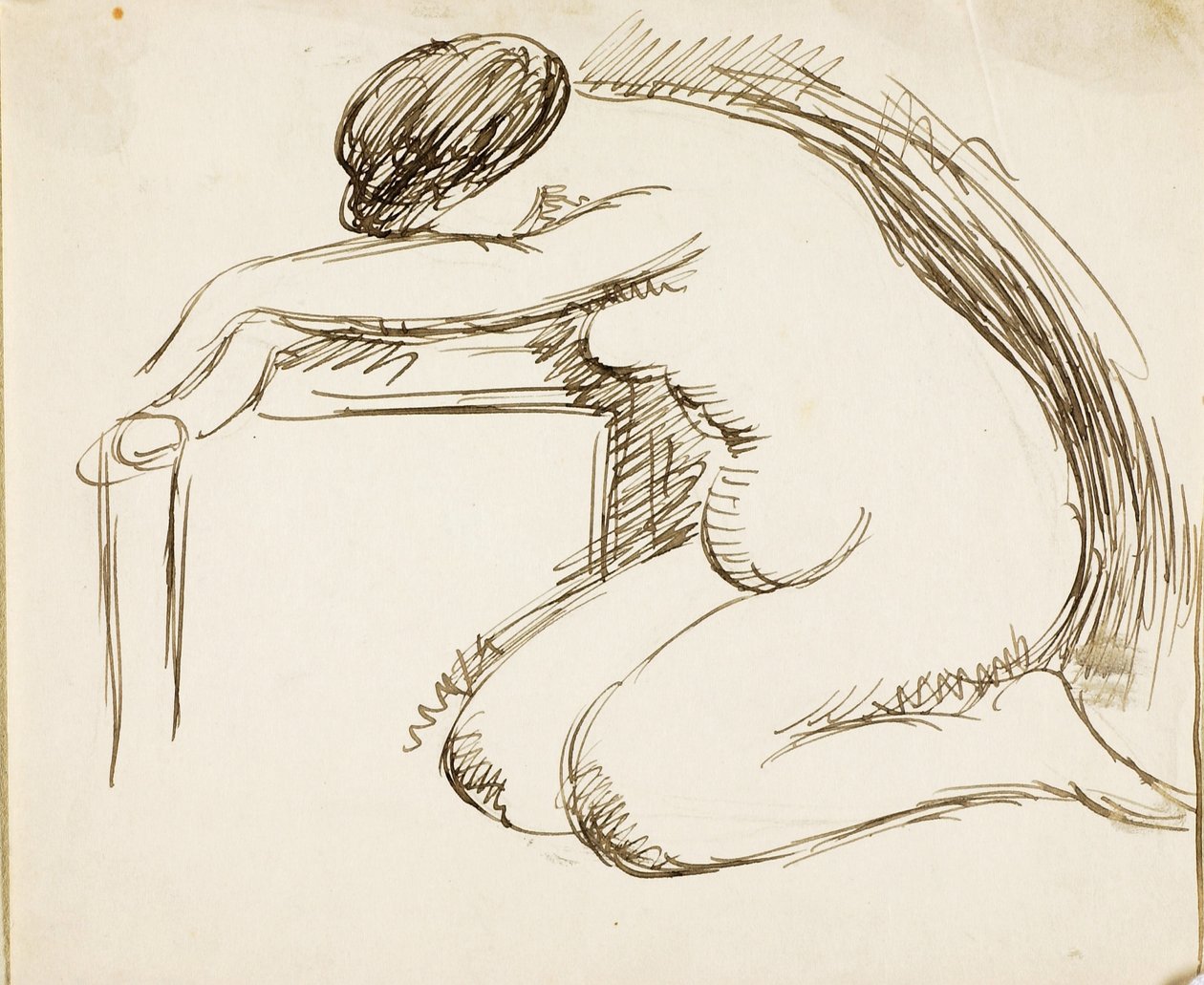 Femme nue à genoux - Carl Newman