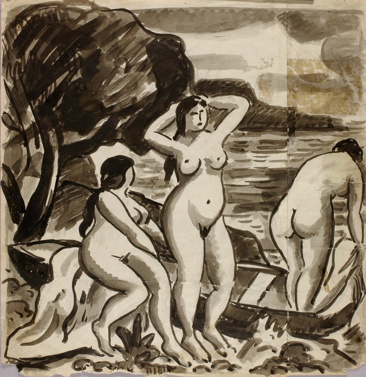 Groupe de trois nus féminins - Carl Newman