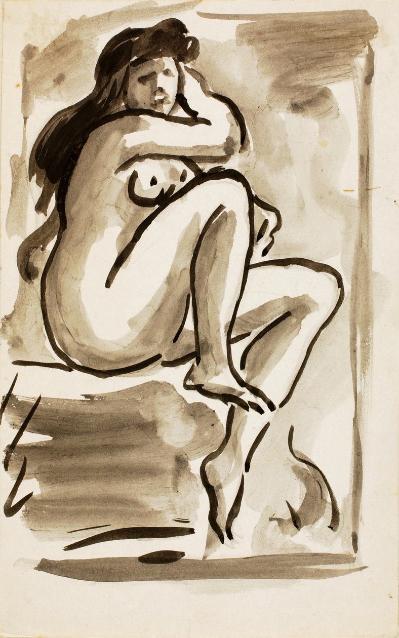 Femme nue assise - Carl Newman