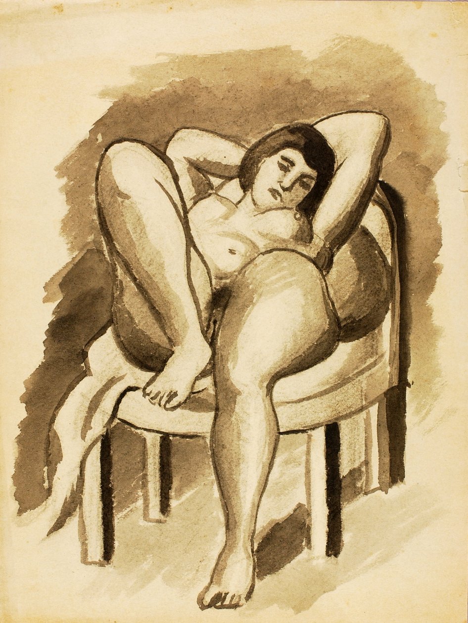 Femme nue assise - Carl Newman