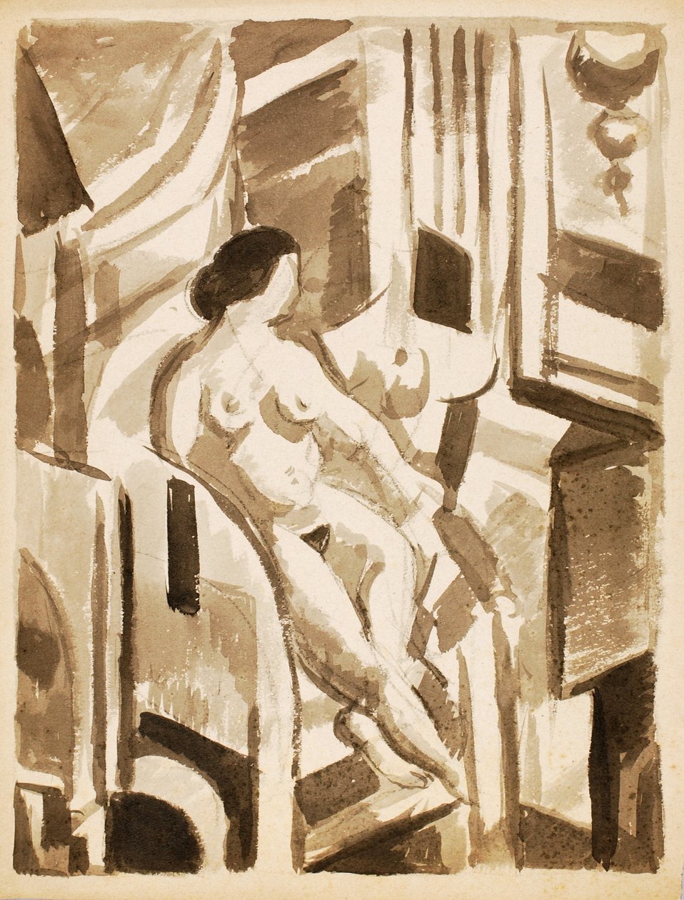Femme nue assise - Carl Newman