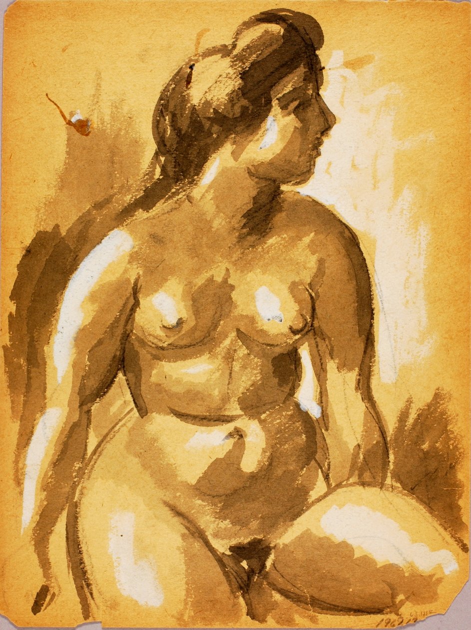 Femme nue assise - Carl Newman