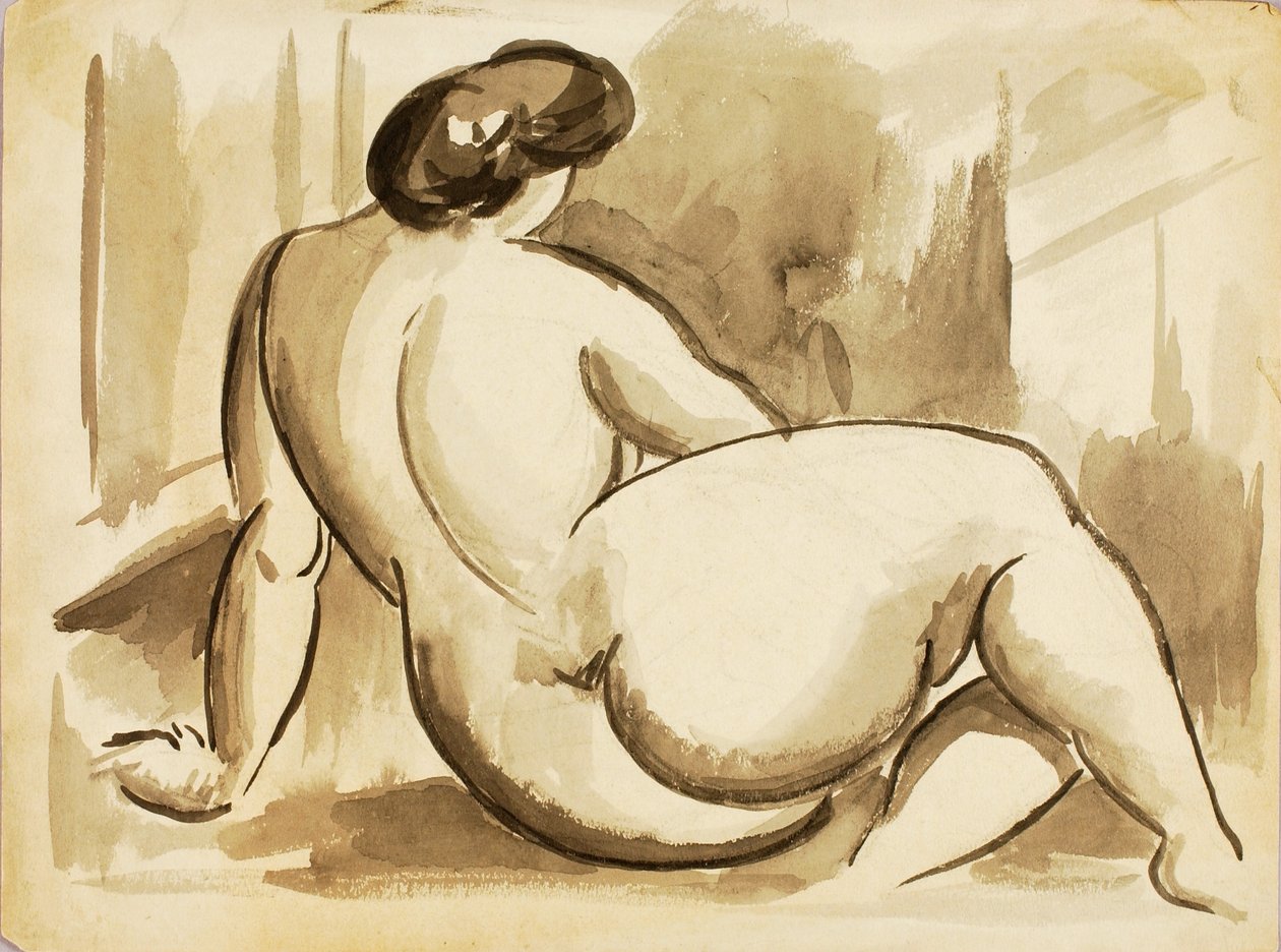 Femme nue assise - Carl Newman