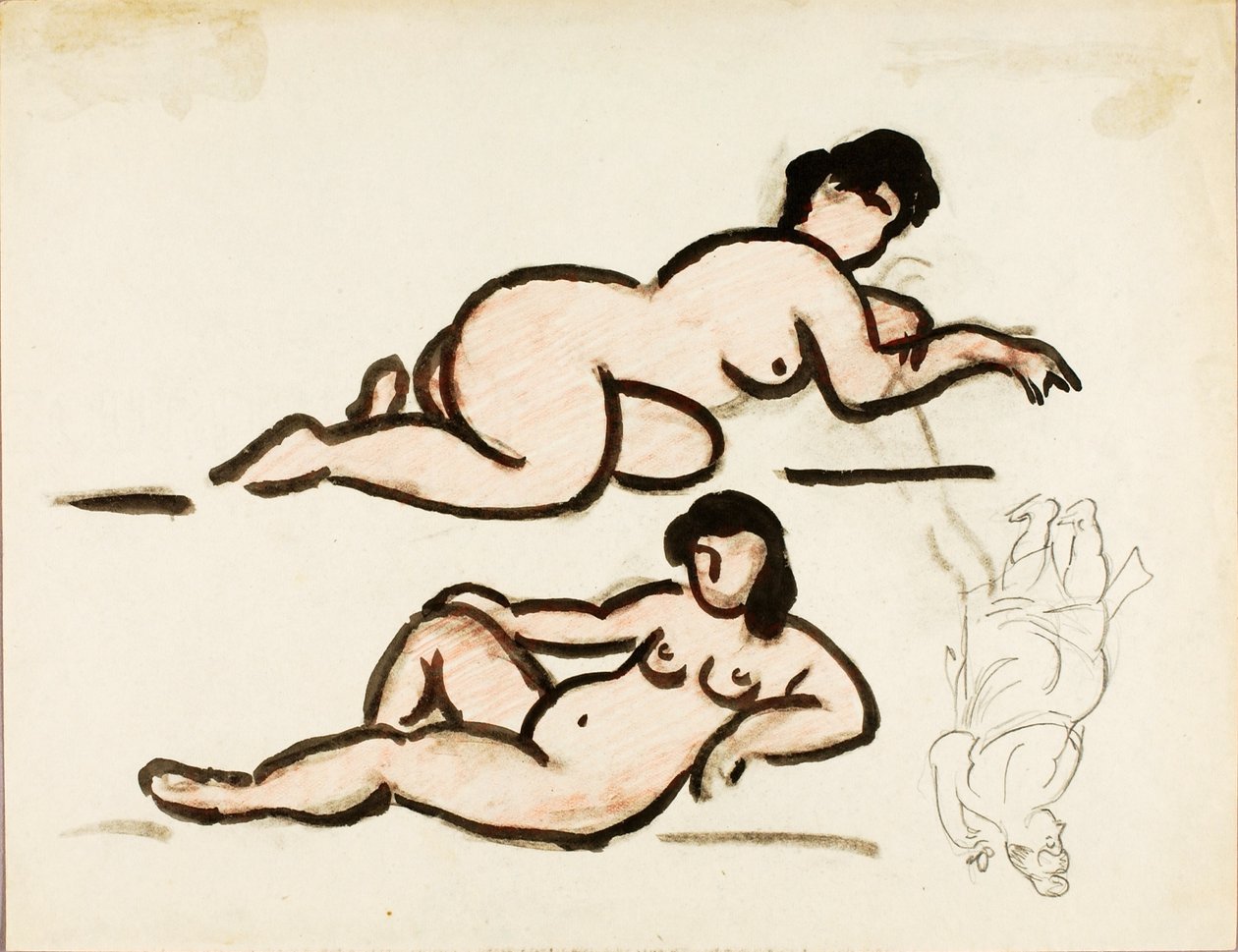 Deux nus féminins couchés - Carl Newman