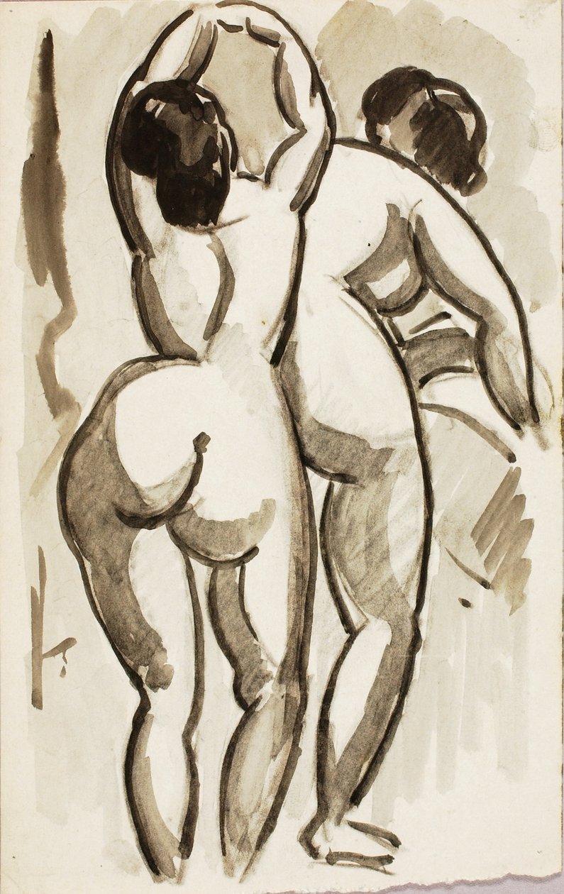 Deux nus féminins debout - Carl Newman