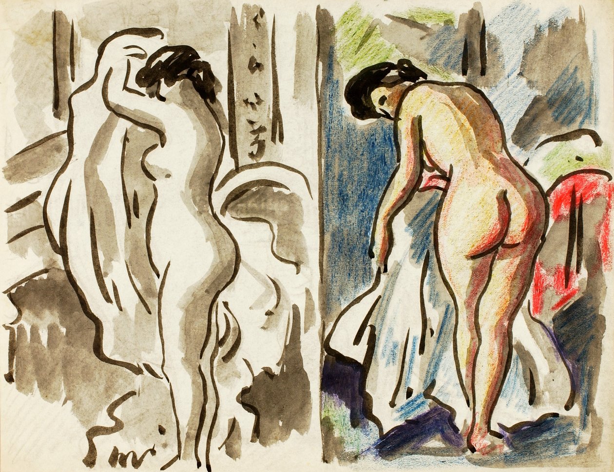 Deux nus féminins debout - Carl Newman