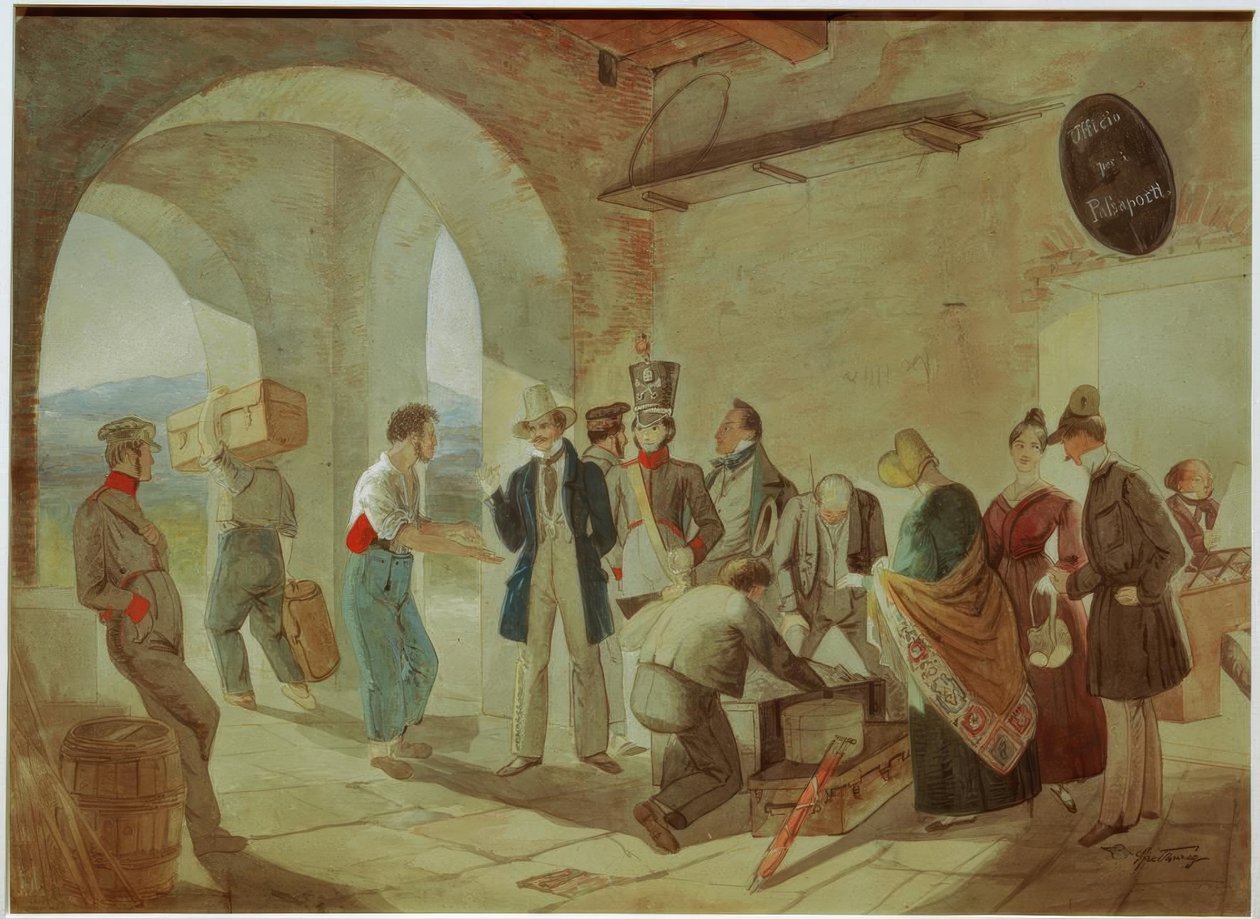 À la douane - Carl Spitzweg