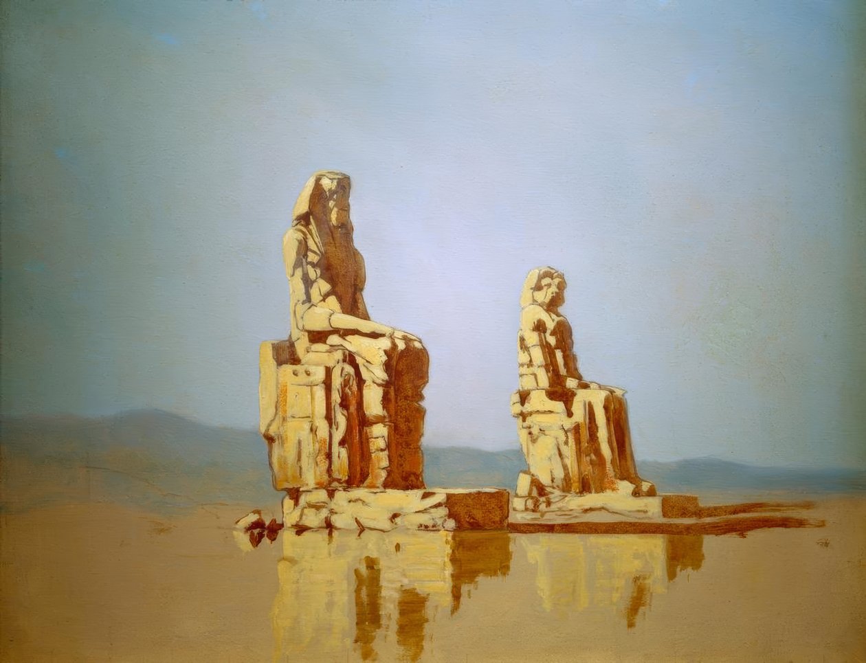Les soi-disant colosses de Memnon en Égypte - Carl Spitzweg