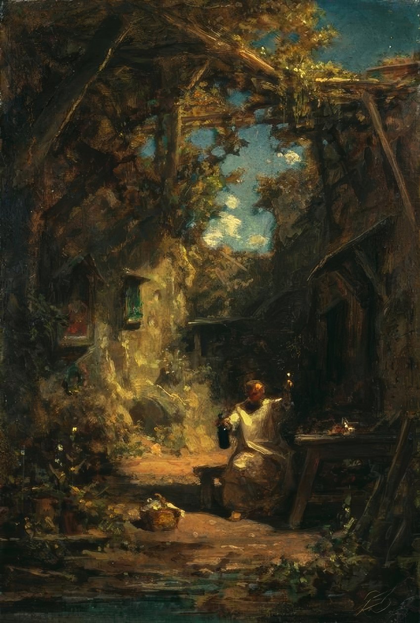 Moine dégustant du vin - Carl Spitzweg