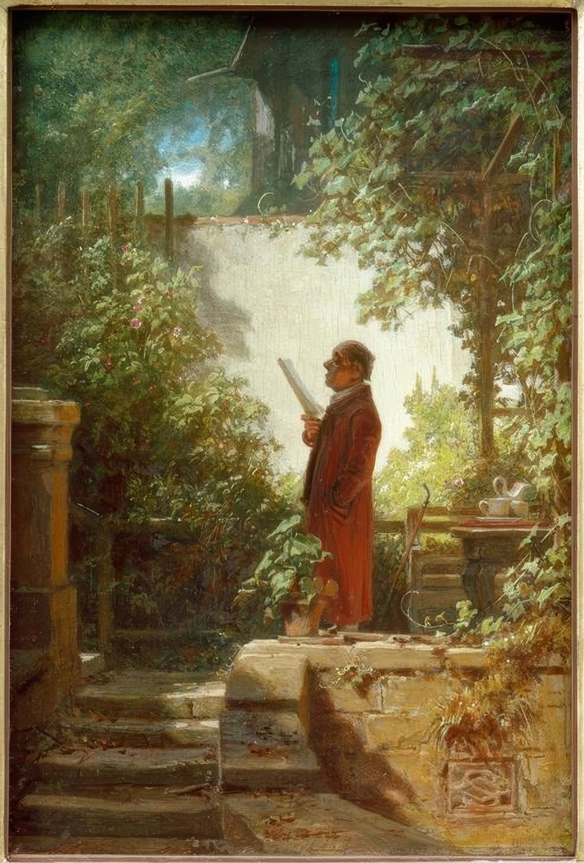 Lecteur de journaux dans le jardin - Carl Spitzweg
