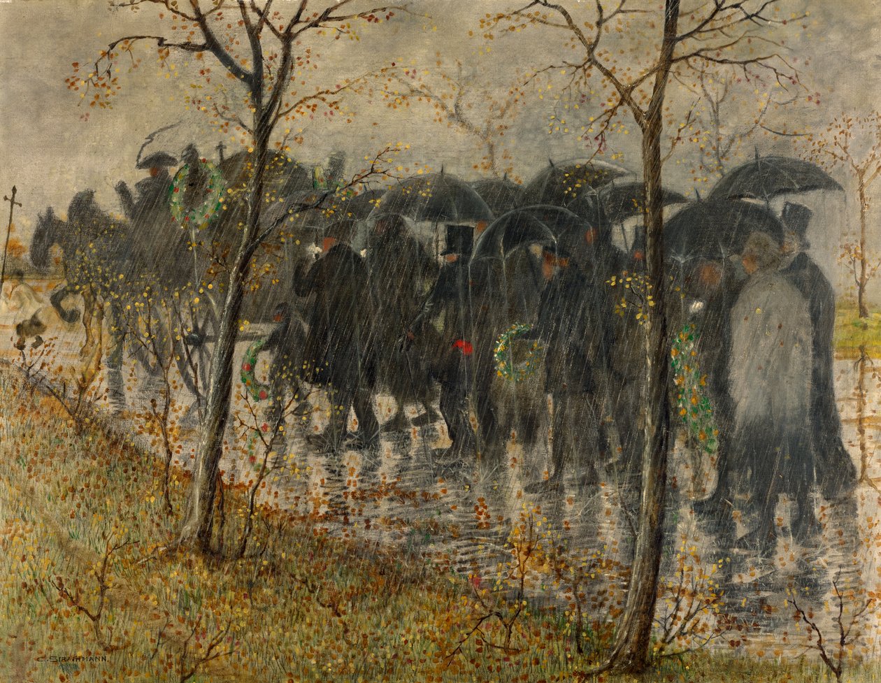 Cortège funèbre sous la pluie - Carl Strathmann
