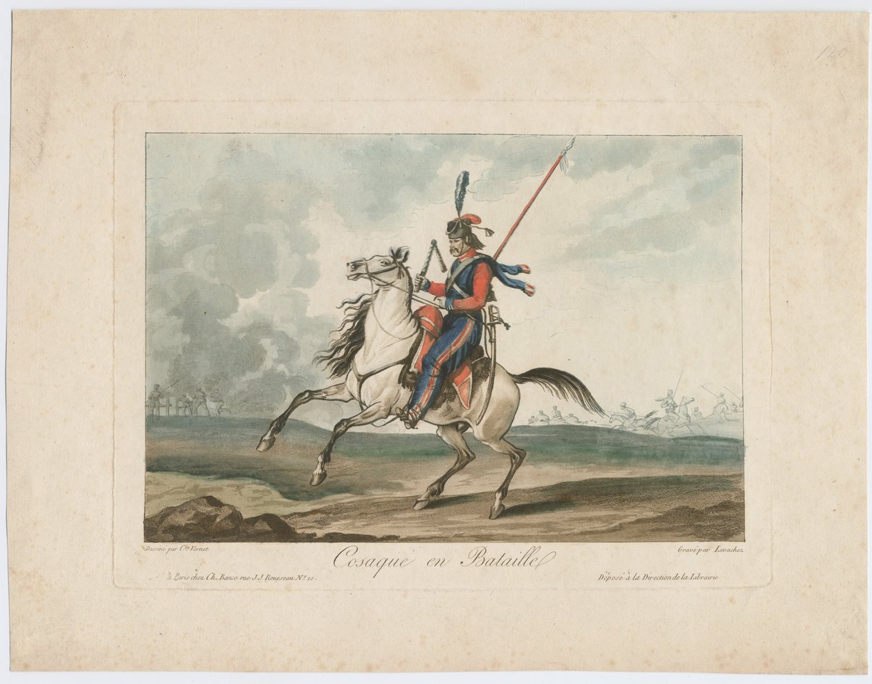 Cosaque à la bataille, 1815 - Carle Vernet
