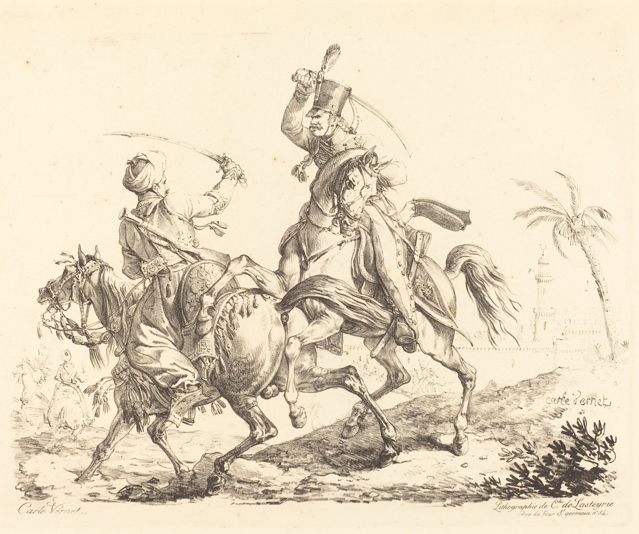 Hussard frappant un mamelouk - Carle Vernet
