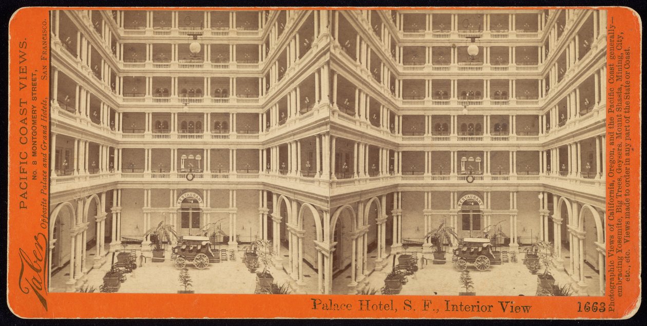 Hôtel Palace, S.F., vue intérieure - Carleton E. Watkins