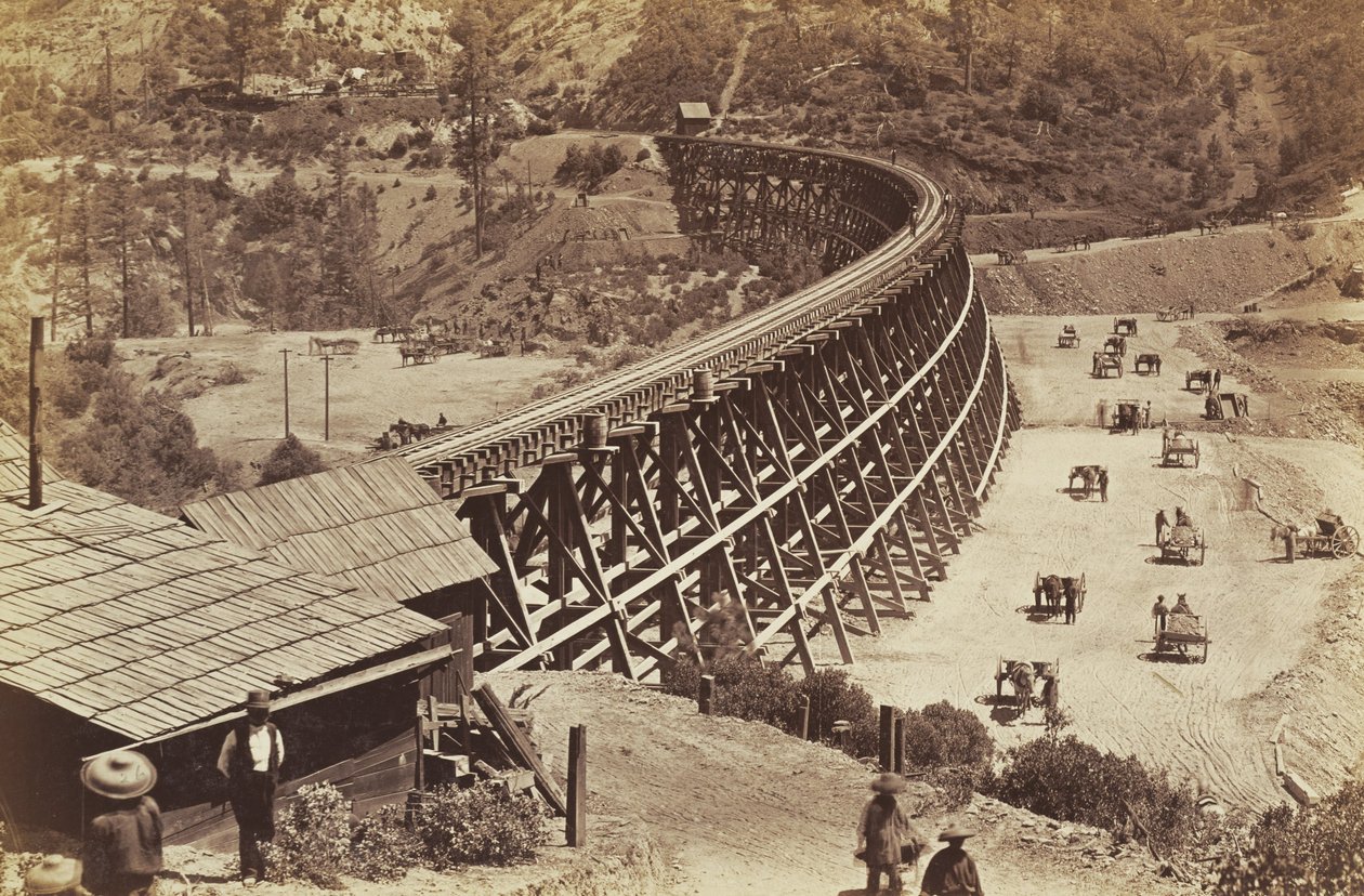 Pont sur le chemin de fer Central Pacific - Carleton E. Watkins