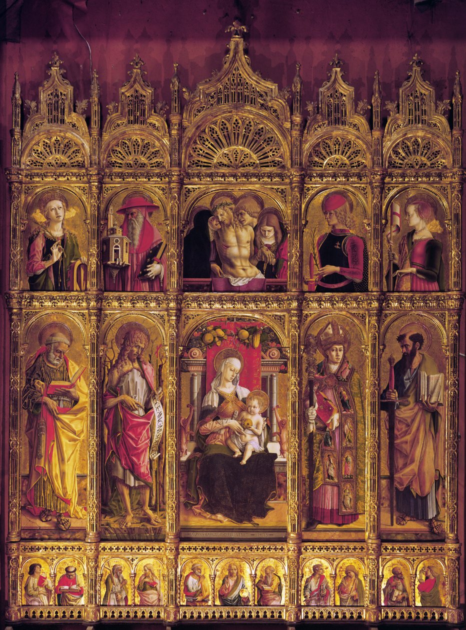 Retable de Saint Emidio, polyptyque : La Pietà et la Vierge à l