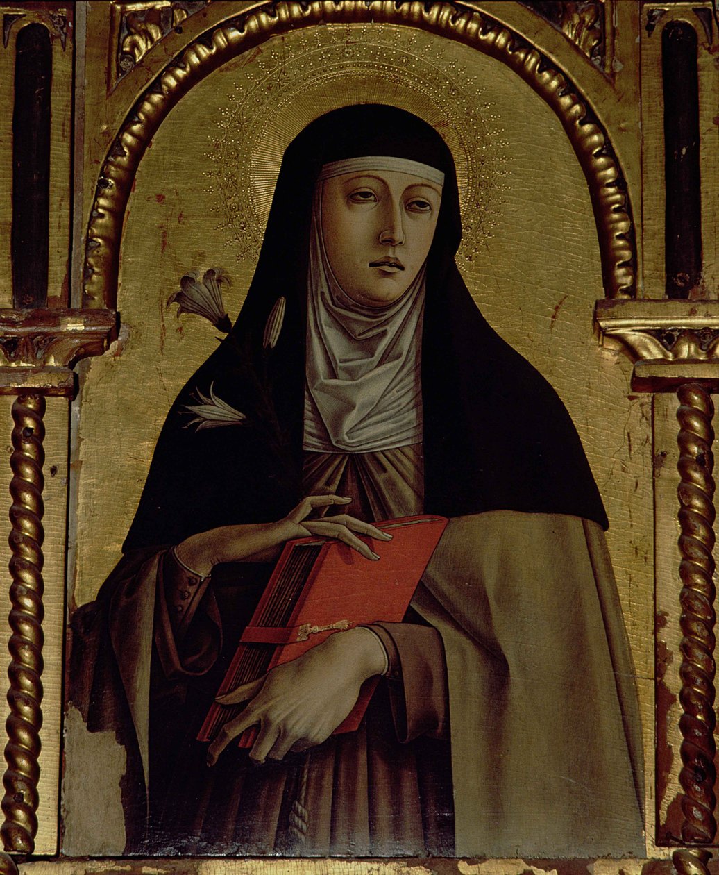 Sainte Claire, détail du triptyque de Santa Lucia - Carlo Crivelli