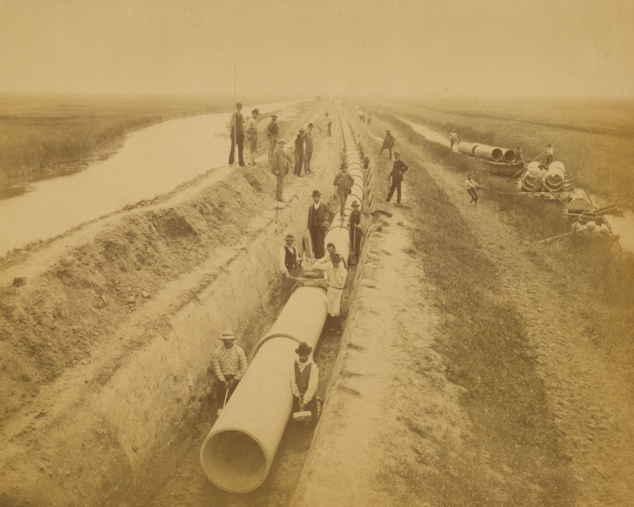 Aqueduc de Venise (nouvelle conduite). Chantier de l