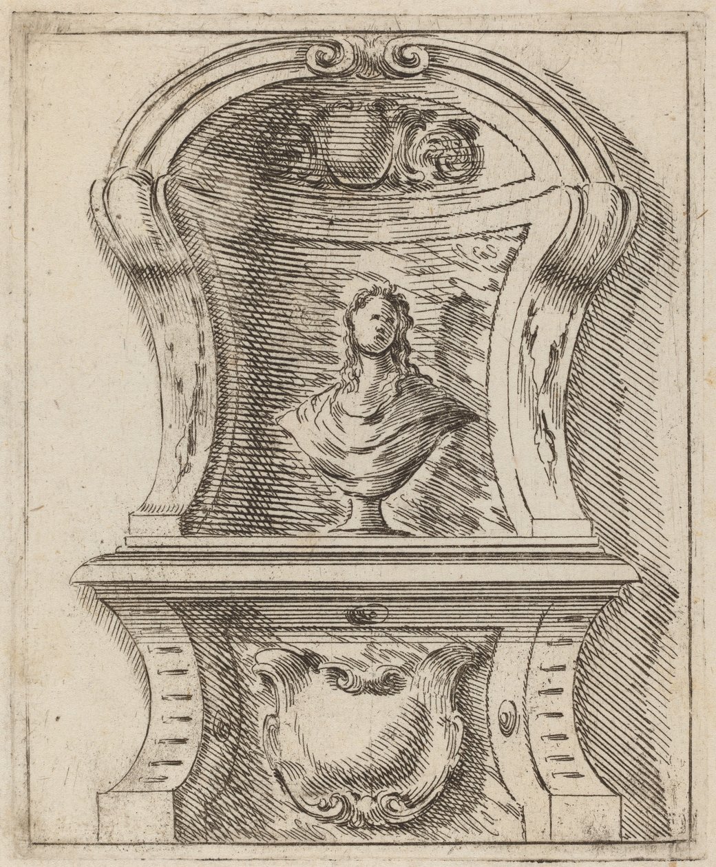 Motif architectural avec un buste - Carlo Antonio Buffagnotti