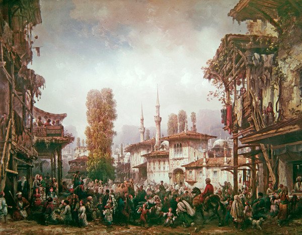 Scène de rue à Constantinople - Carlo Bossoli