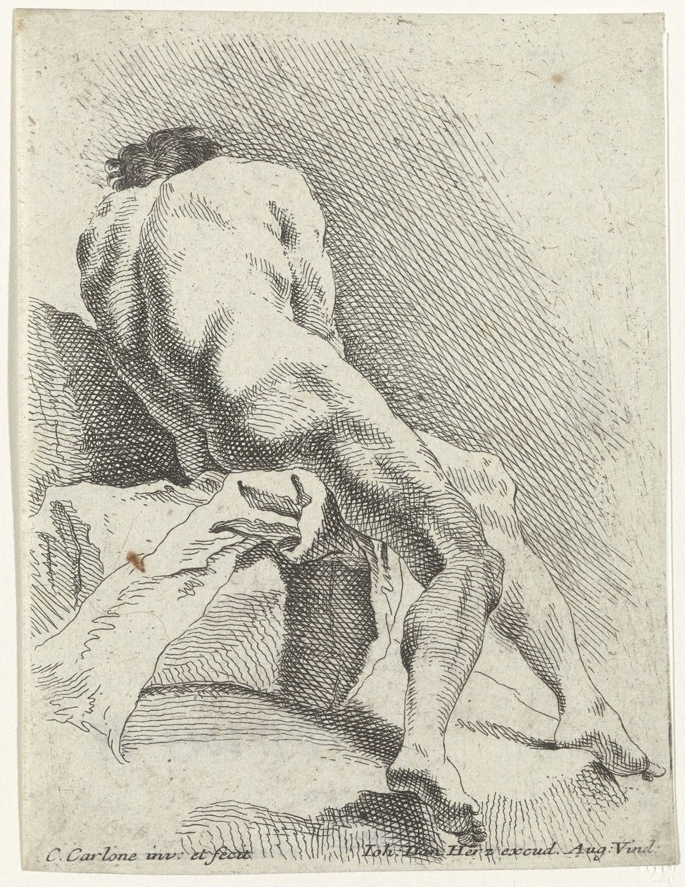 Homme nu assis, vu de dos - Carlo Innocenzo Carlone