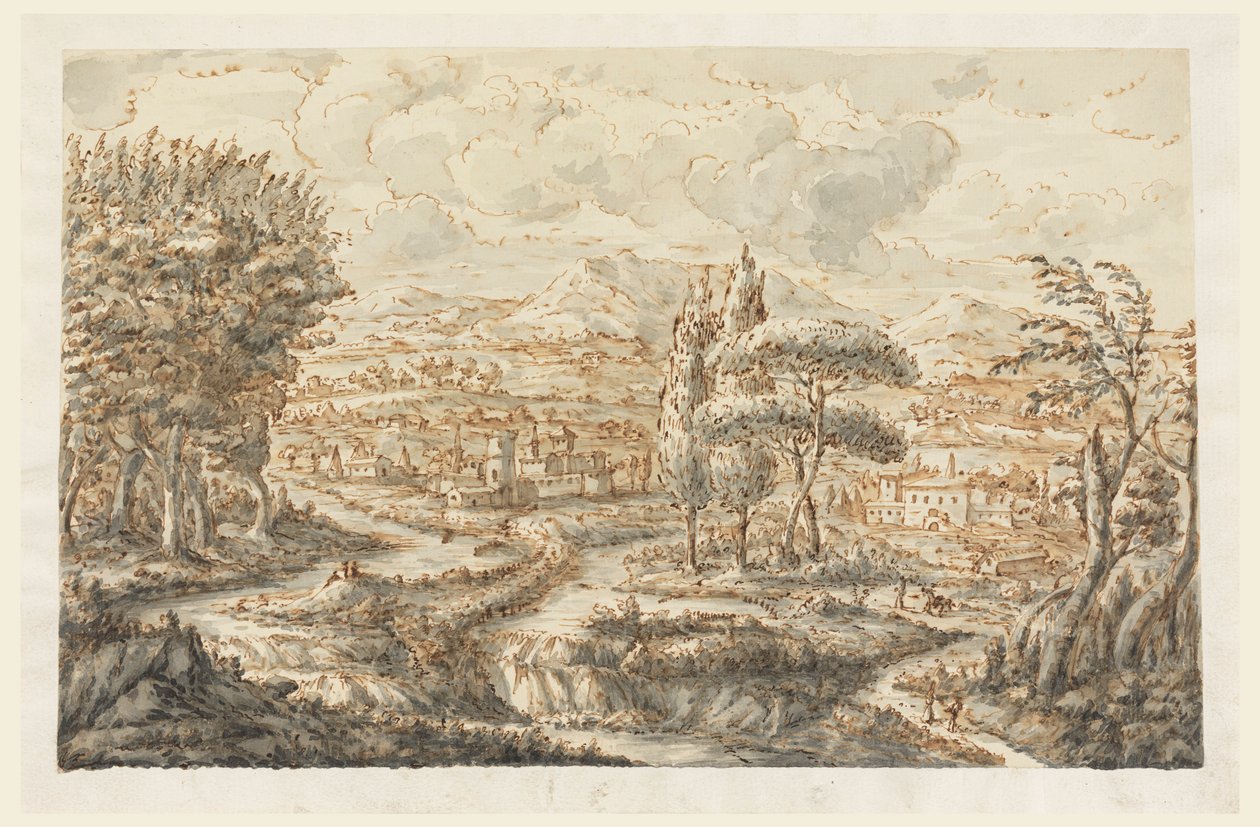 Dessin, Vallée, 1750-70 - Carlo Marchionni
