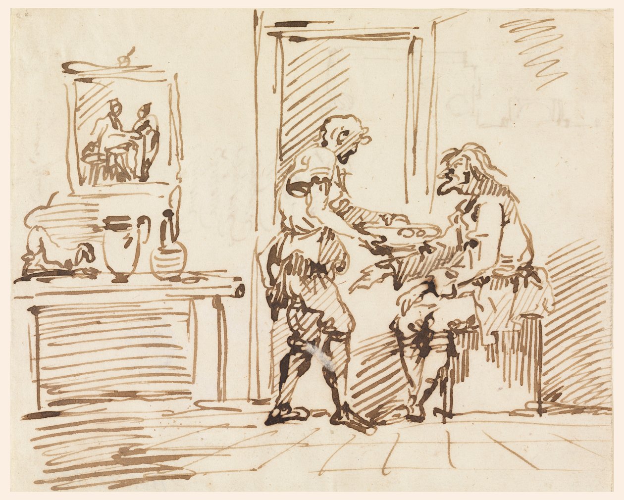 Dessin, Scène de genre, 1725-50 - Carlo Marchionni
