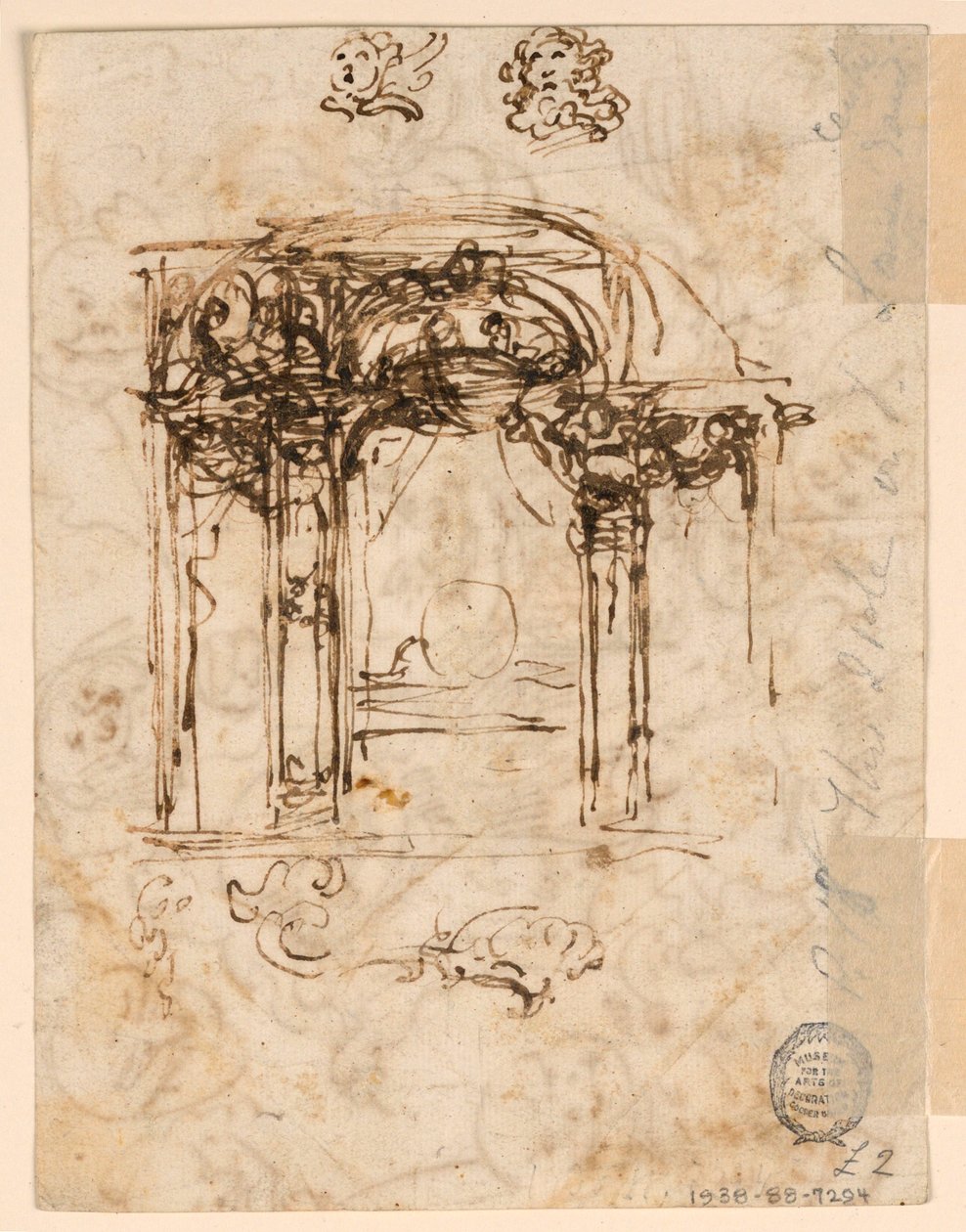 Dessin, études de têtes, 1760-80 - Carlo Marchionni