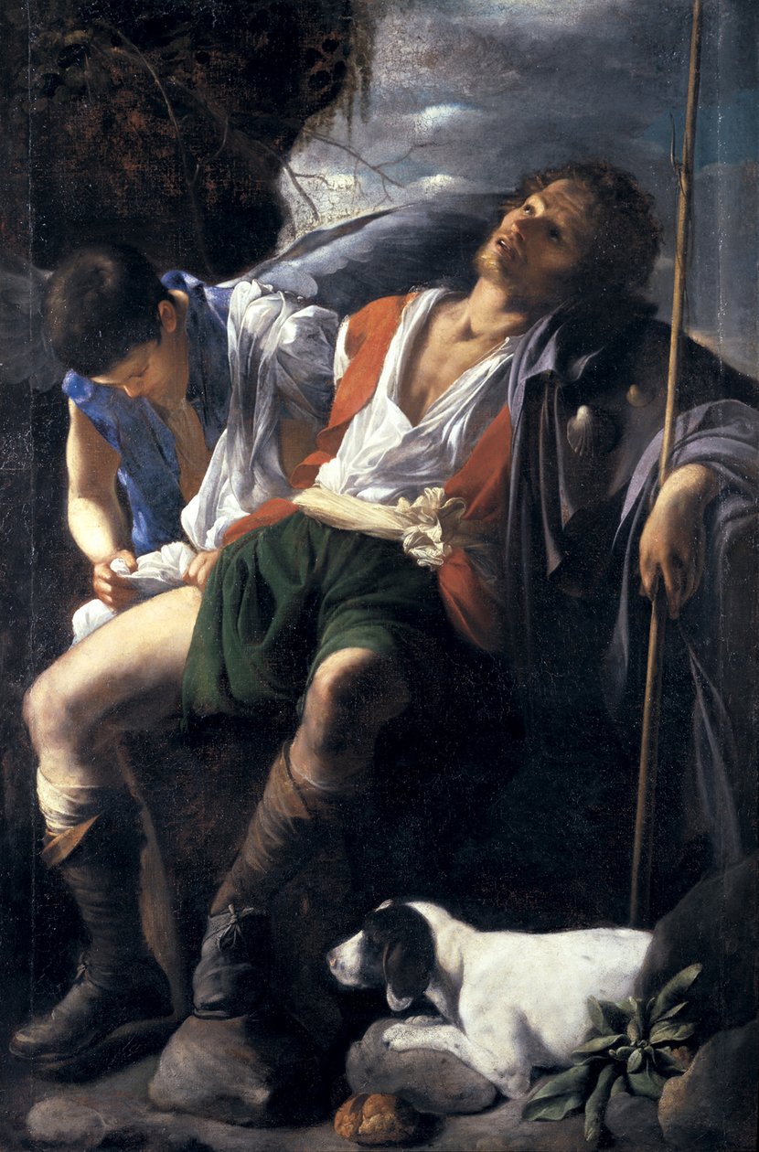Saint Roch réconforté par un ange - Carlo Saraceni