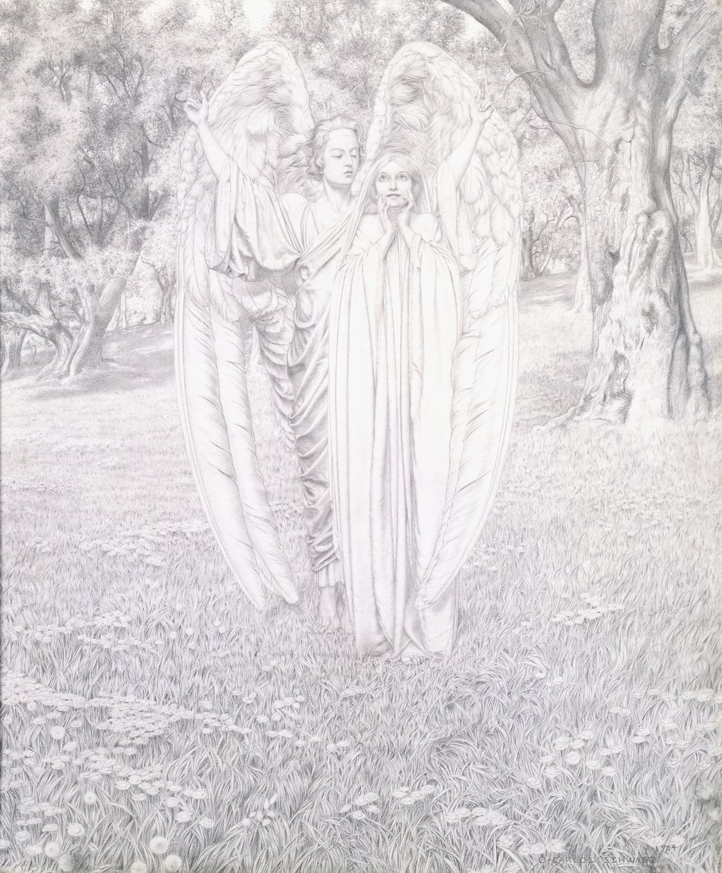 Deux anges, 1904 - Carlos Schwabe