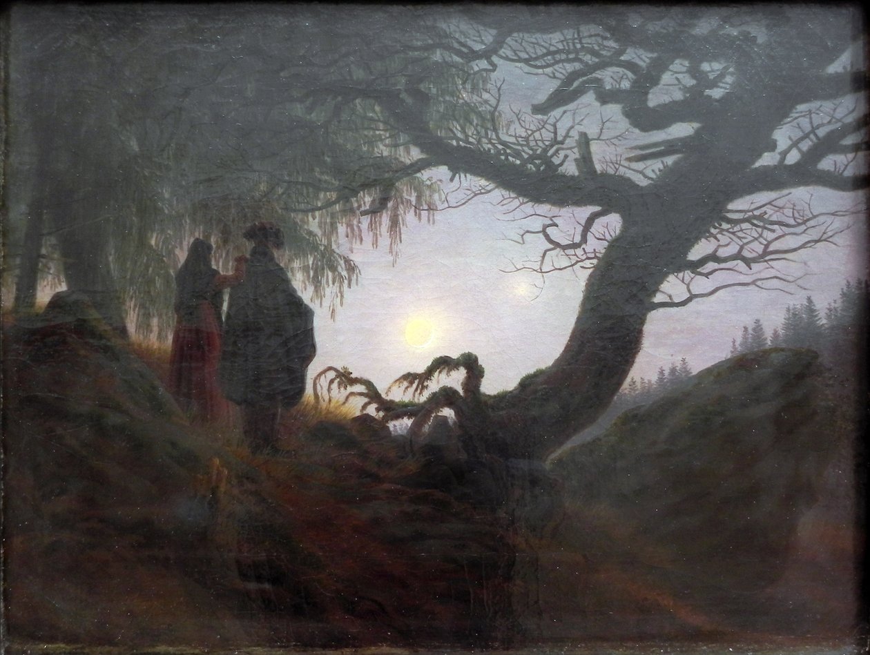 Homme et femme contemplant la lune - Caspar David Friedrich