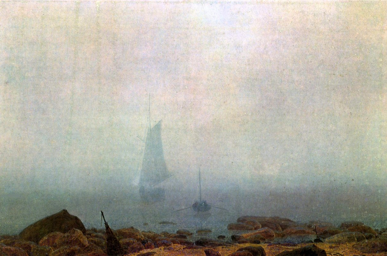 Plage dans le brouillard - Caspar David Friedrich