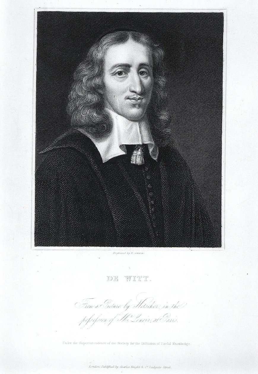 Portrait de Johan de Witt (1625-72), gravé par Edward Scriven (1775-1841) - Caspar Netscher