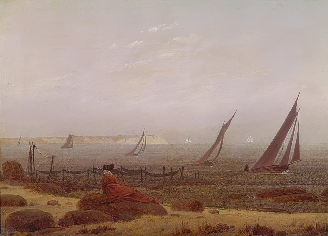 Femme au bord de la mer - Caspar David Friedrich