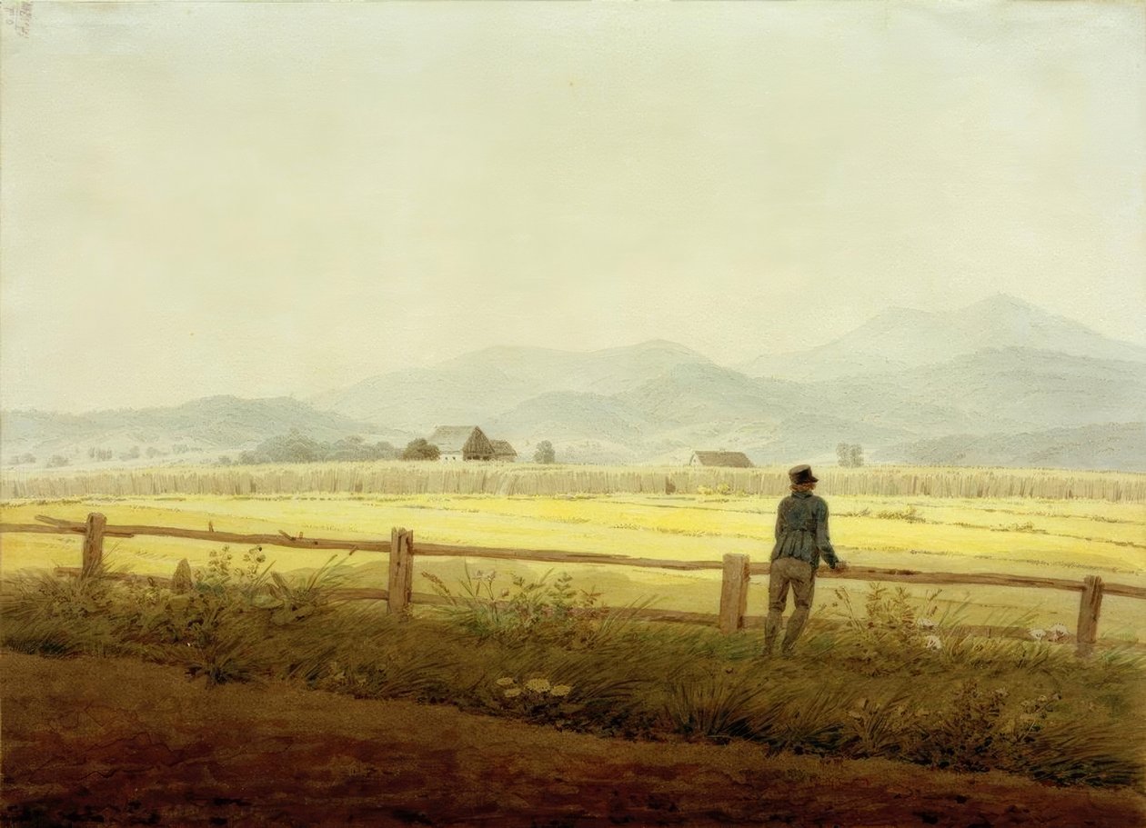 Paysage de montagne avec figure (Chaîne de Schmiedeberg) - Caspar David Friedrich