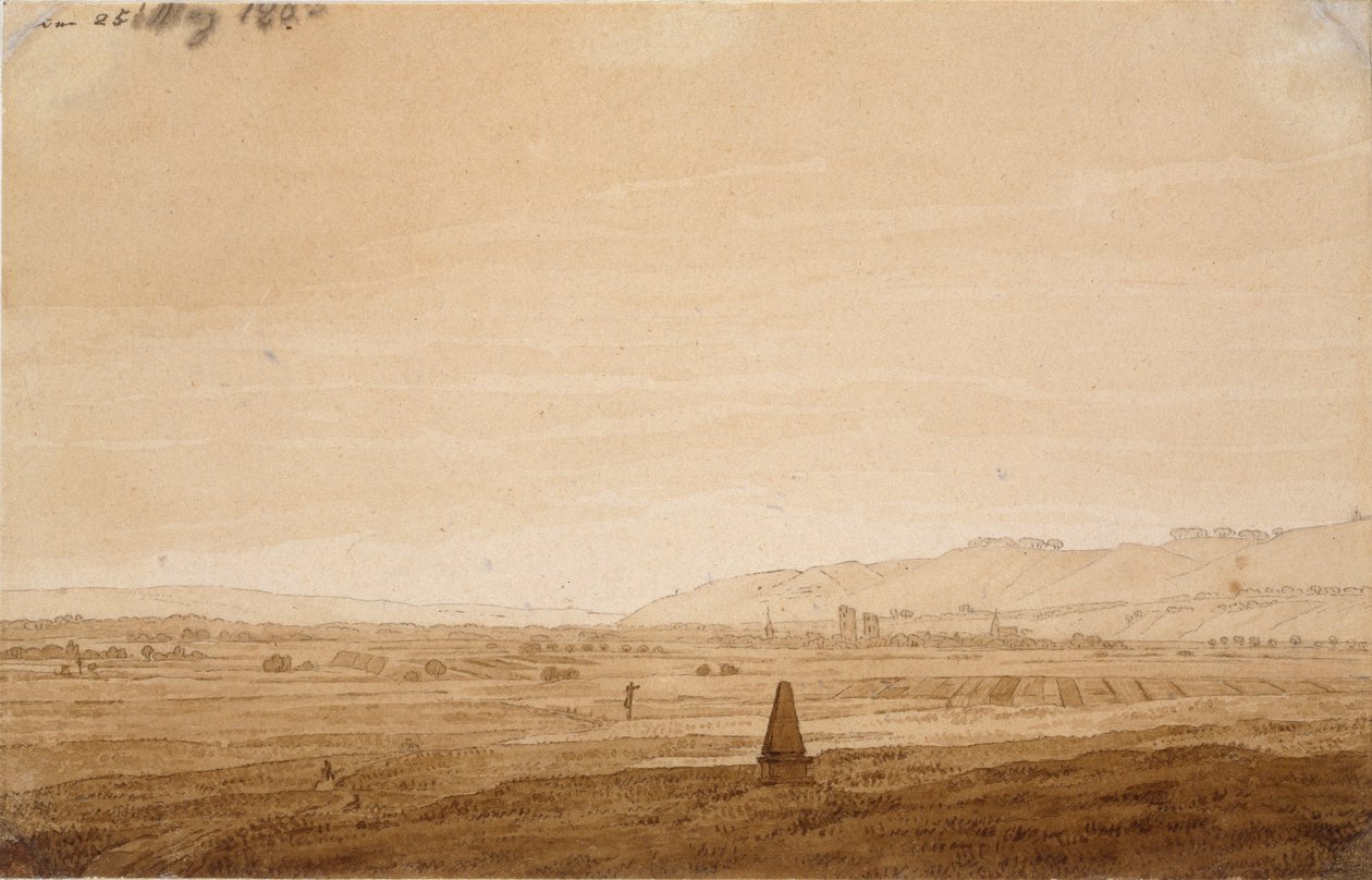Paysage avec un obélisque - Caspar David Friedrich