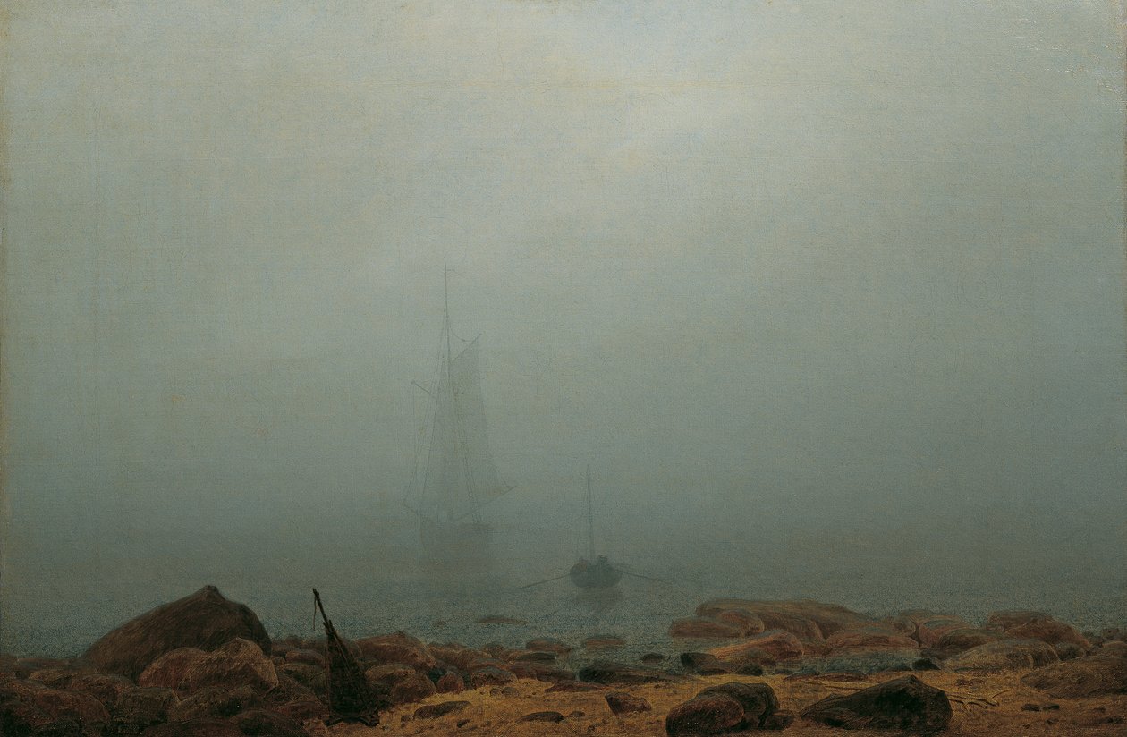 Plage dans le brouillard - Caspar David Friedrich