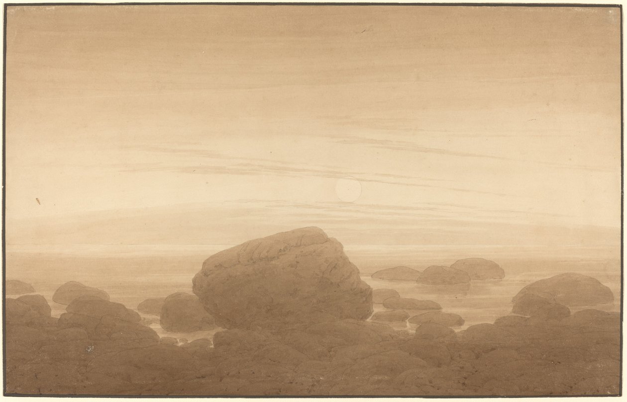 Lever de lune sur une plage déserte - Caspar David Friedrich