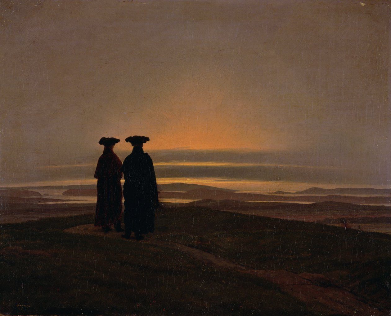 Coucher de soleil (Frères) - Caspar David Friedrich