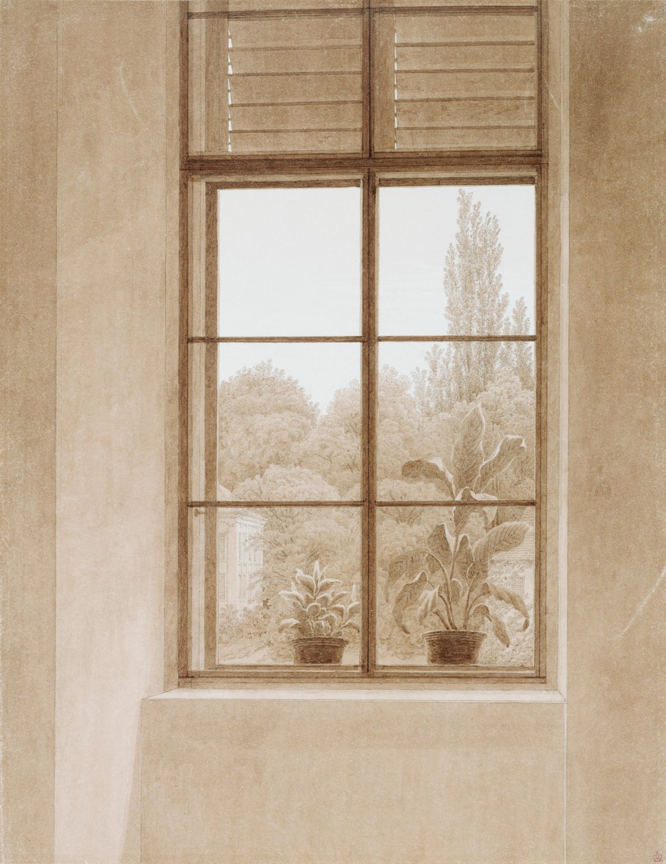 Fenêtre donnant sur le parc, 1810-1811 - Caspar David Friedrich