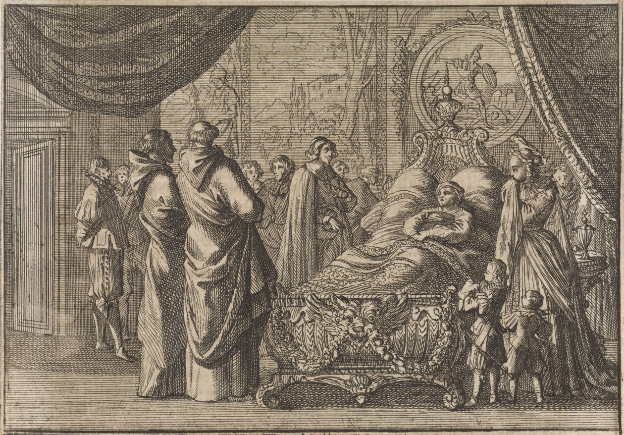 Lit de mort de Louis XIII, 1643 - Caspar Luyken (attributed to)